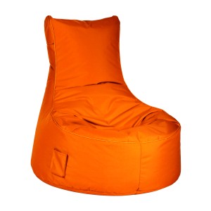 Orangefarbener Sitting Point Sessel Scuba, ein bequemer Sitzsack für Indoor und Outdoor.