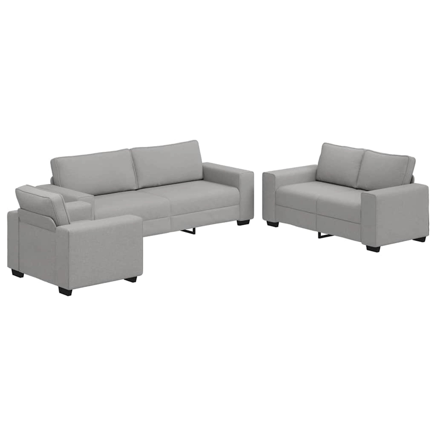 vidaXL 3-Teiliges Sofa-Set mit Kissen Wolkengrau Stoff 3324657 günstig online kaufen