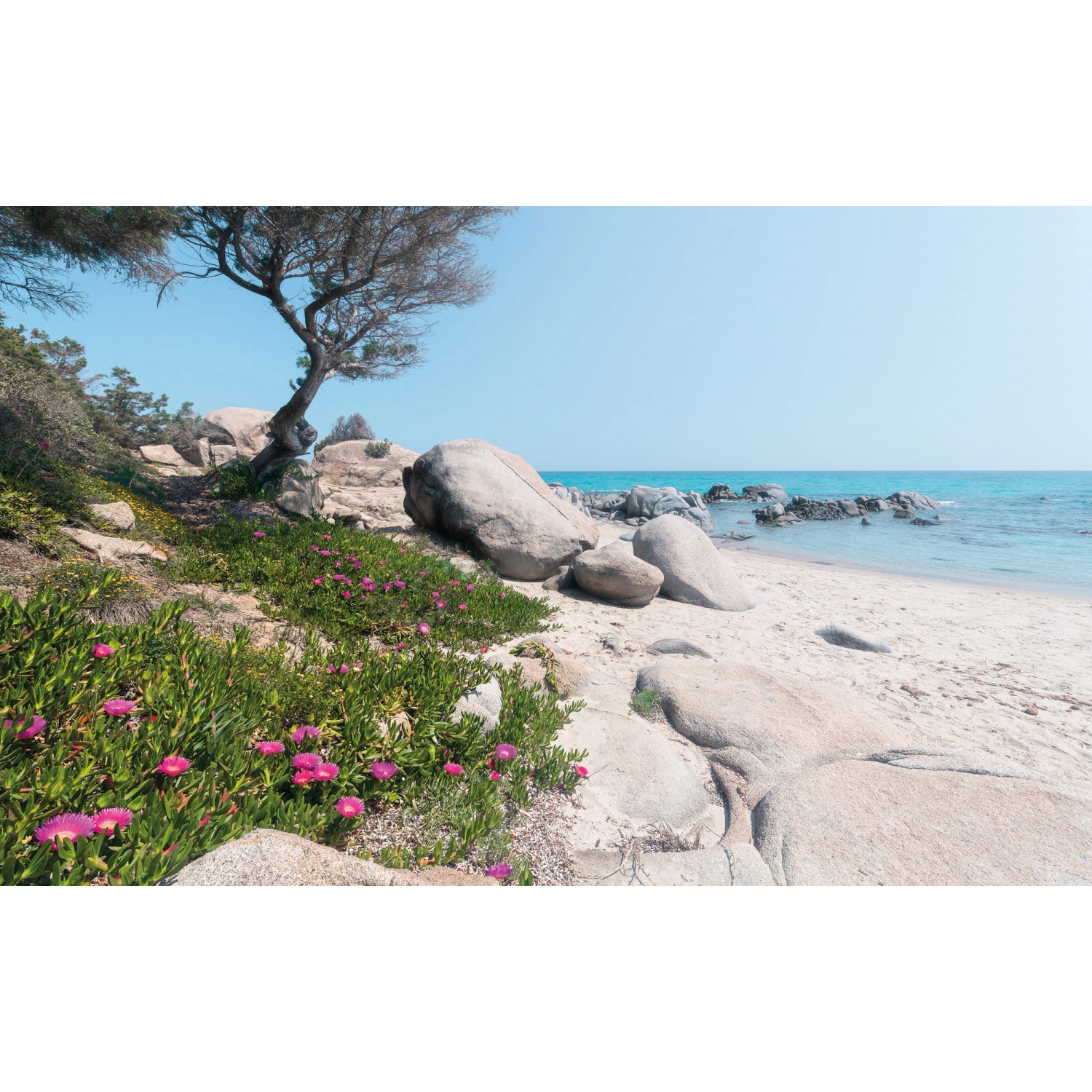 Sanders & Sanders Fototapete Strand Grün Grau und Blau 450 x 280 cm 612642 günstig online kaufen