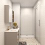 AICA Falttür Dusche 80x185cm mit ESG Glas, Drehtür und Scharniertür in modernem Bad.