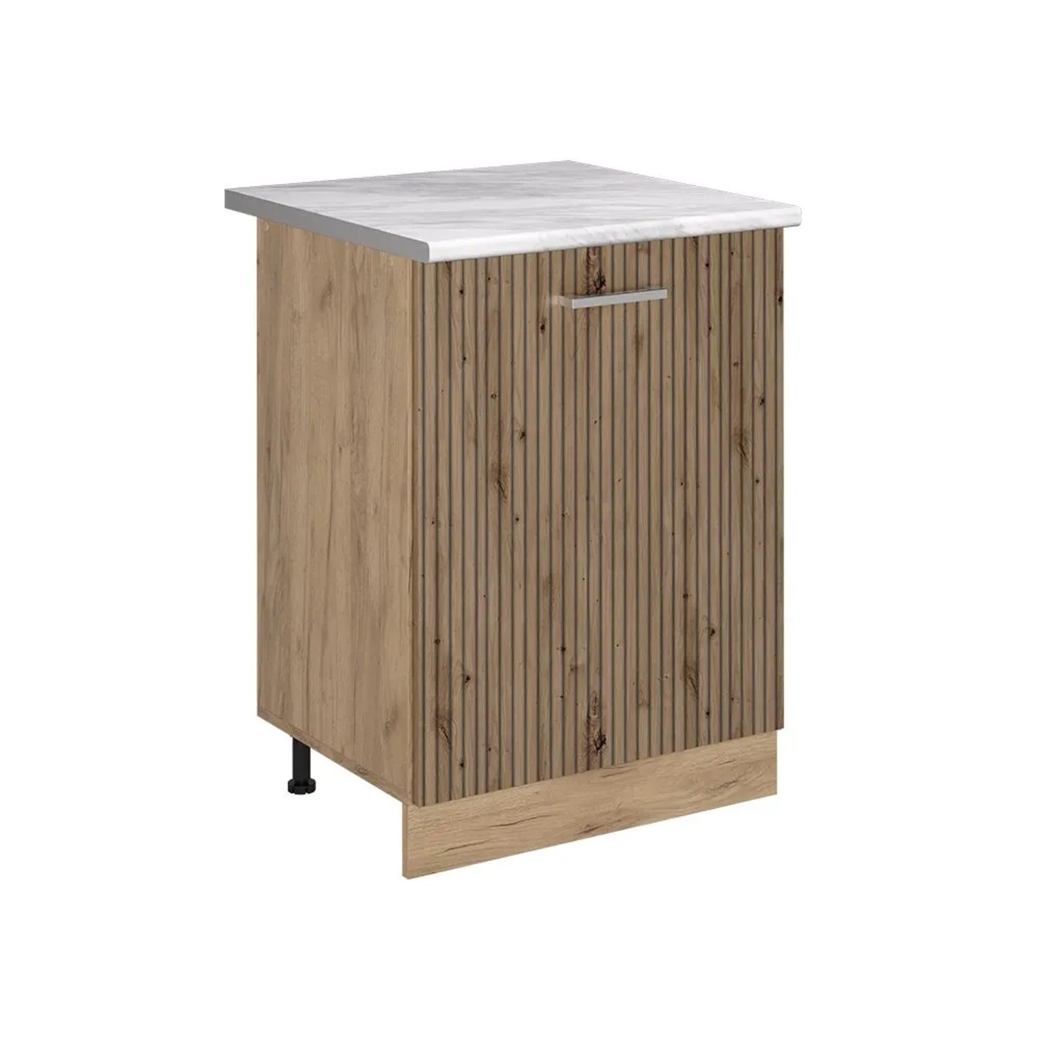 Vicco Küchenunterschrank R-Line Artisan-Eiche/Goldkraft Eiche 60 x 82 mit 1 Tür Arbeitsplatte Marmor Art Nr 72153