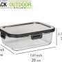 Wenko Glas Frischhaltedose Steel Black Outdoor Kitchen, 1 l. Vorratsdose aus Glas mit Edelstahldeckel.
