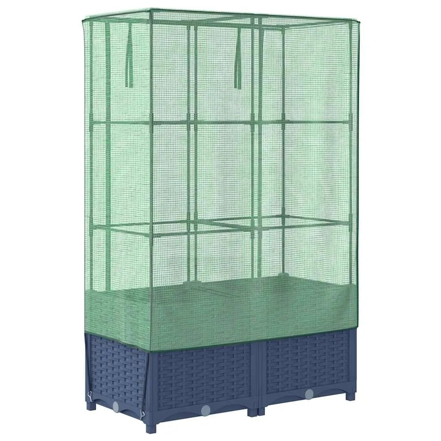 vidaXL Hochbeet mit Gewächshaus-Aufsatz Rattan-Optik 80x40x138 cm 4015828_6