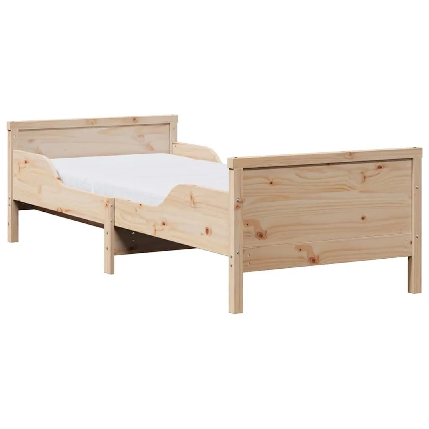 vidaXL Bettrahmen mit Matratze Braun 80 x 200 cm Massives Kiefernholz 3385952