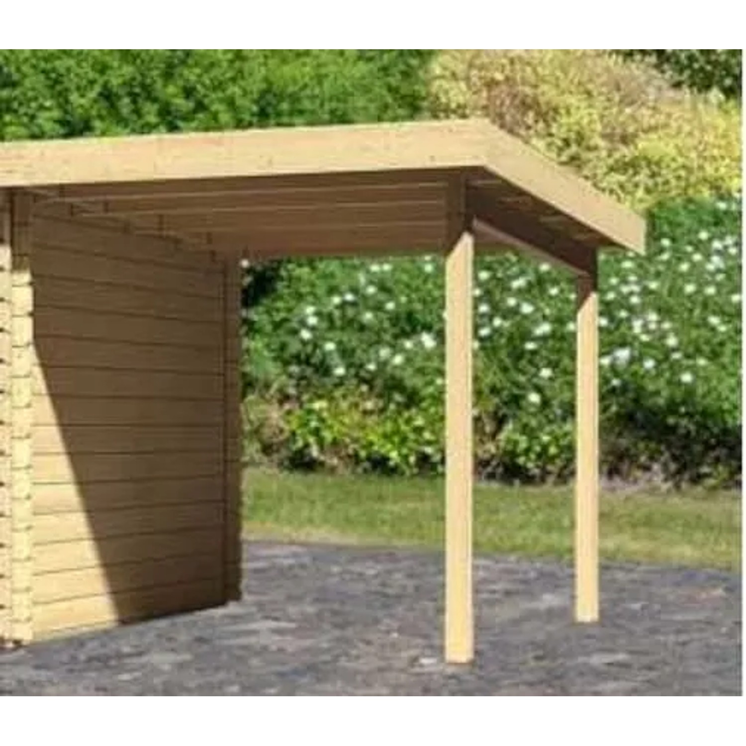Karibu Anbaudach für Gartenhaus Bastern 5