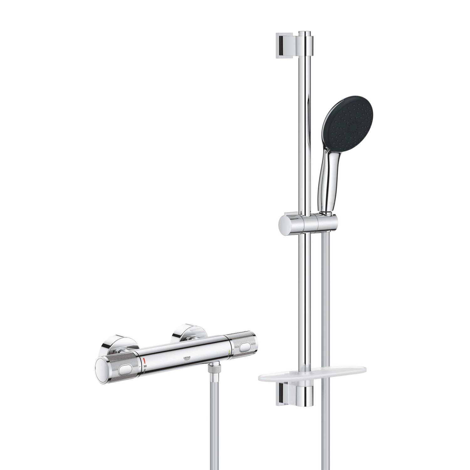 Grohe Brausegarnitur mit Thermostat Precision Feel mit Wassersparfunktion günstig online kaufen
