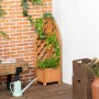 Outsunny Hochbeet aus Tanne mit Rankgitter, braun, 32x32x108cm. Ideal für Garten und Balkon.