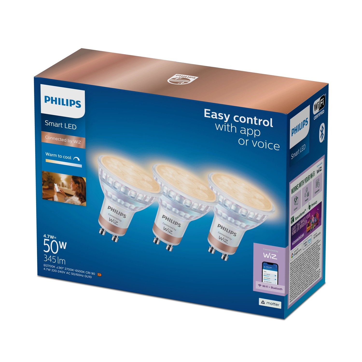 Philips Leuchtmittel GU10 2.700 K 400 lm 5 W 3er Set
