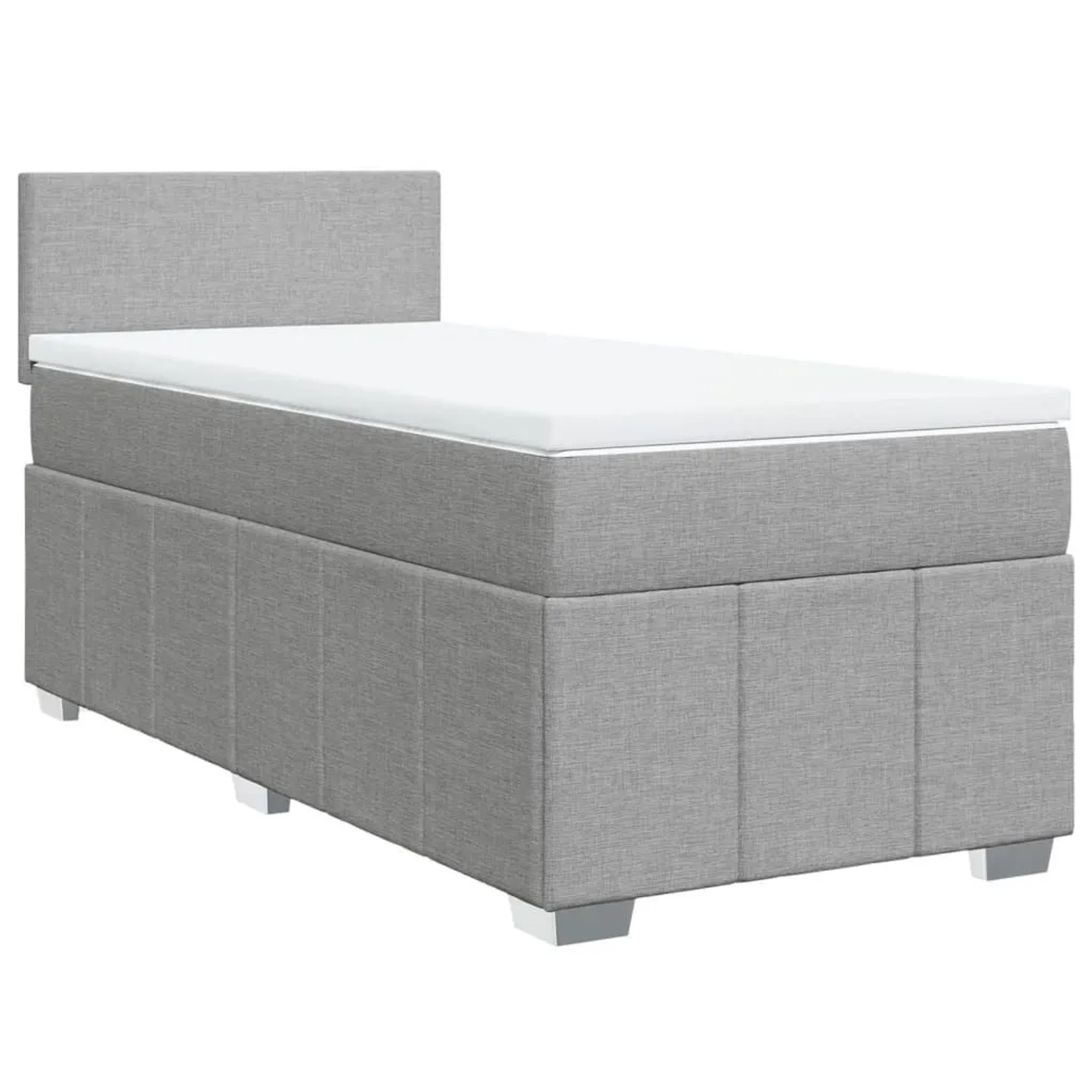 vidaXL Boxspringbett mit Matratze Hellgrau 90x200 cm Stoff 3286944