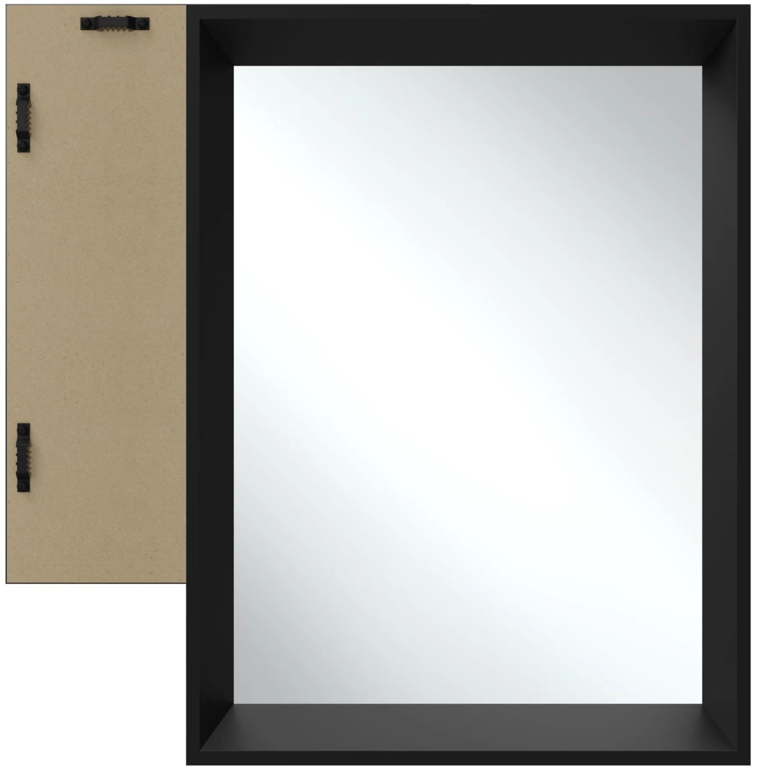 Tectake Rechteckiger Wandspiegel Elina 50 x 3 8 x 70 cm Robuster Rahmen Aus Langlebigem Kunststoff  3 80 x 50 x 70 cm Schwarz