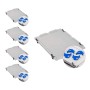 PROREGAL Spar Set: 5 Euroboxen mit Deckel und Schnappverschlüssen, blau, 20 Liter.