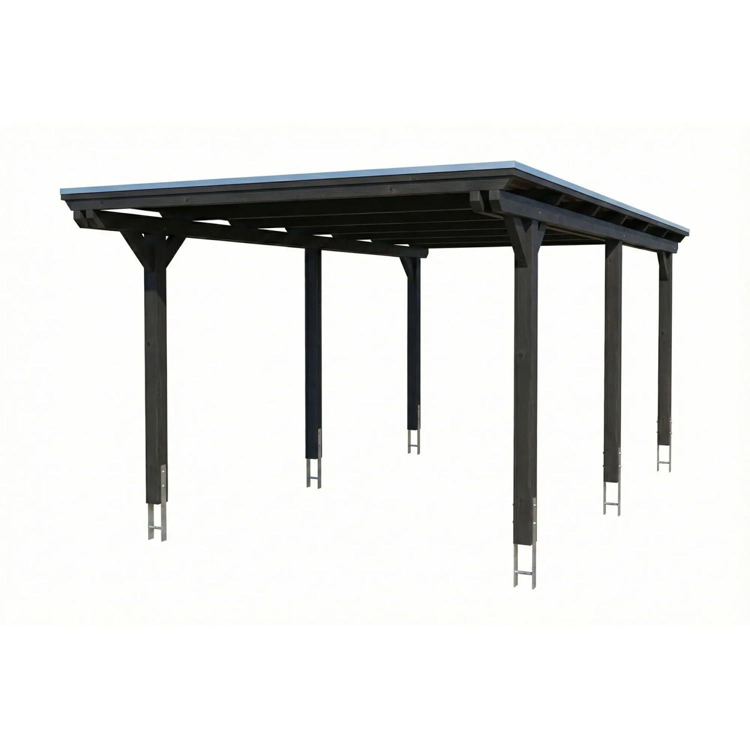 Skan Holz Carport Emsland Stahl-Dachplatten 340 cm x 604 cm Anthrazit