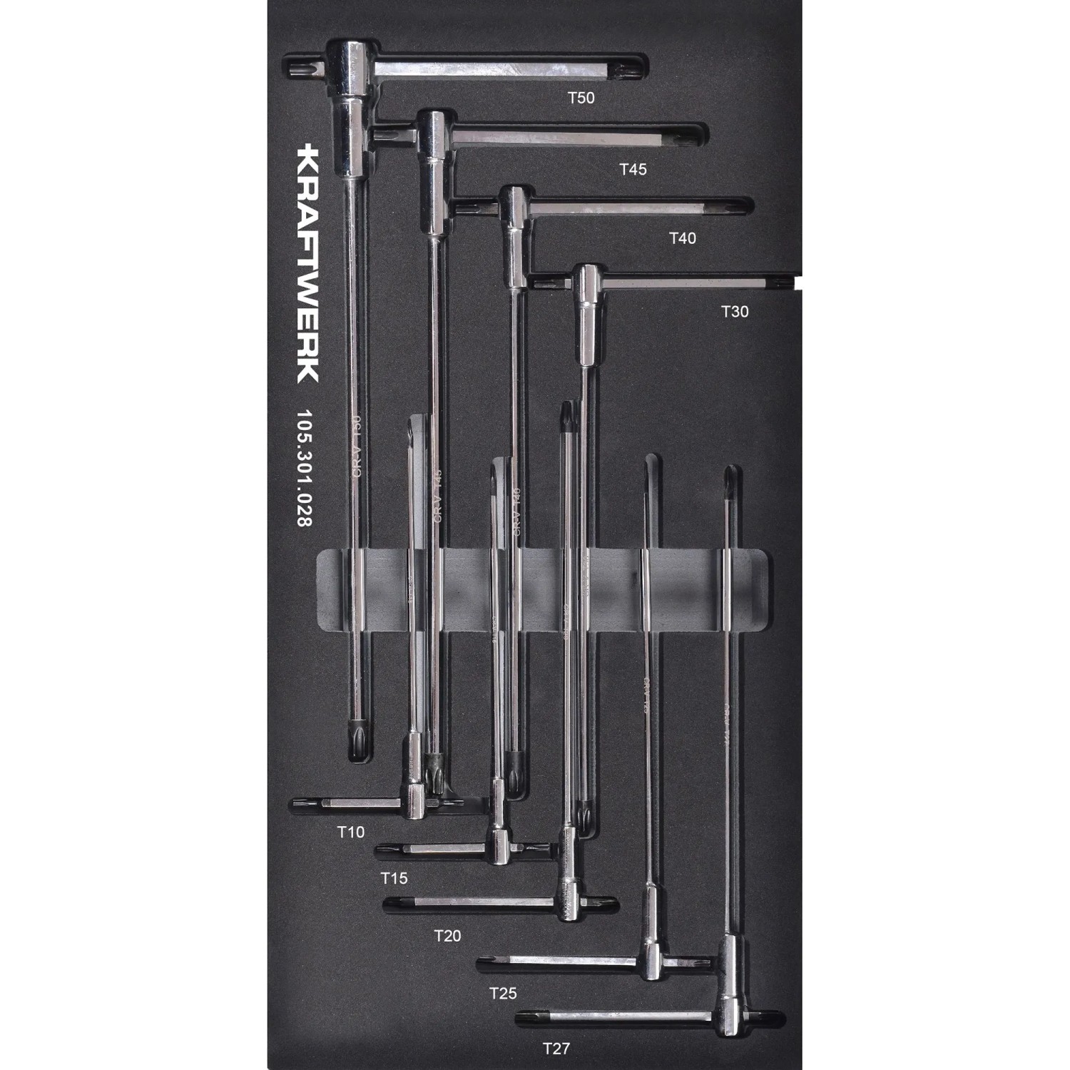 Kraftwerk Werkzeugset T-Griff TX 20x40 Einl 9-tlg.