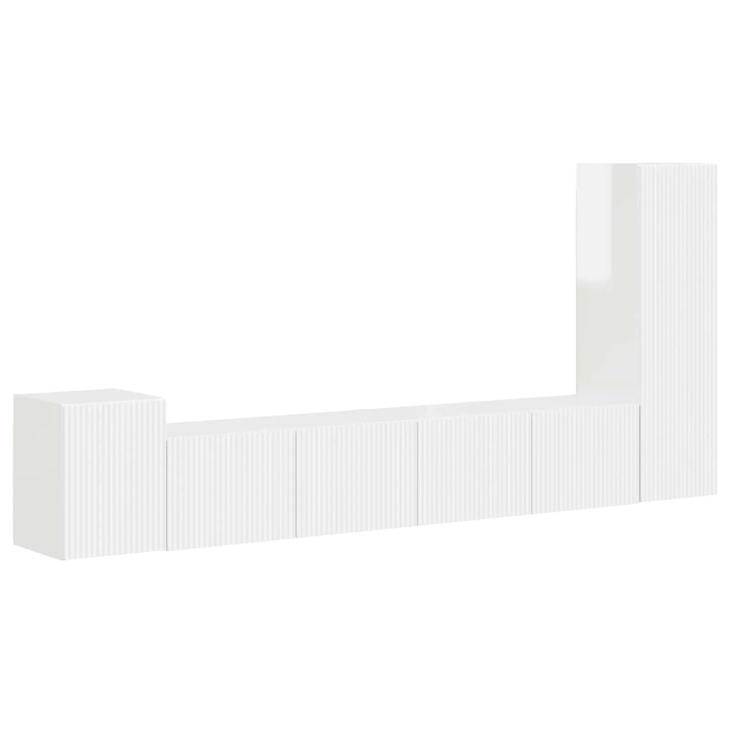 vidaXL TV-Schrankset Wandmontiert 3-Tlg Hochglanz Weiß Holzwerkstoff 340901 günstig online kaufen