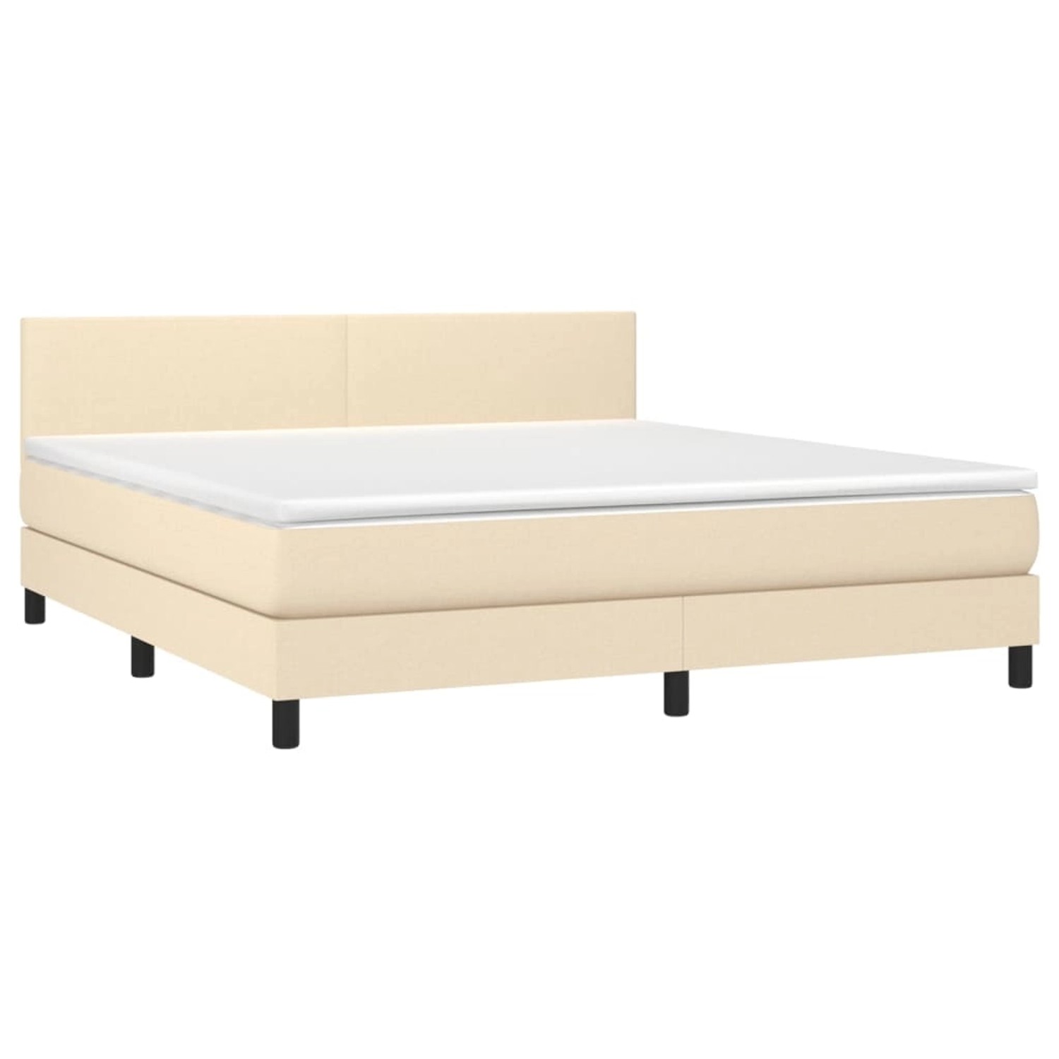vidaXL Boxspringbett mit Matratze & LED Creme 160x200 cm Stoff 3133010 günstig online kaufen