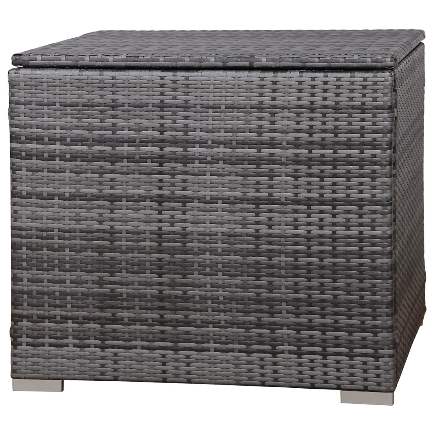 Graue SVITA Auflagenbox aus Polyrattan für Gartenmöbel Lugano/California. Gartenbox zur Aufbewahrung von Kissen.