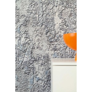 Schöner Wohnen Vliestapete New Delight Ornament, weiß-schwarz, mit filigranem Muster.