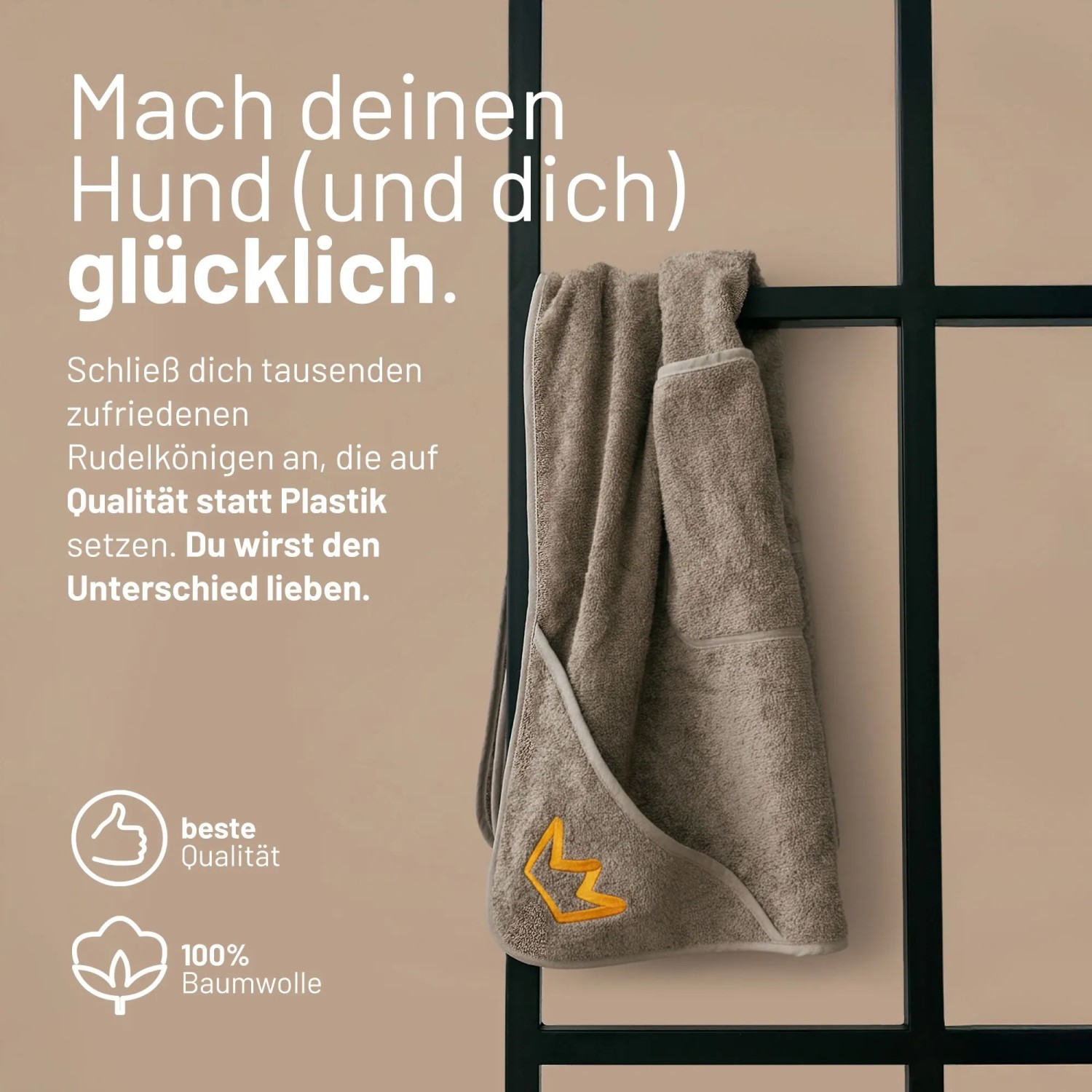 Rudelkönig Hundehandtuch L 75 x 130 cm Baumwolle 400 Gsm Saugstark_9
