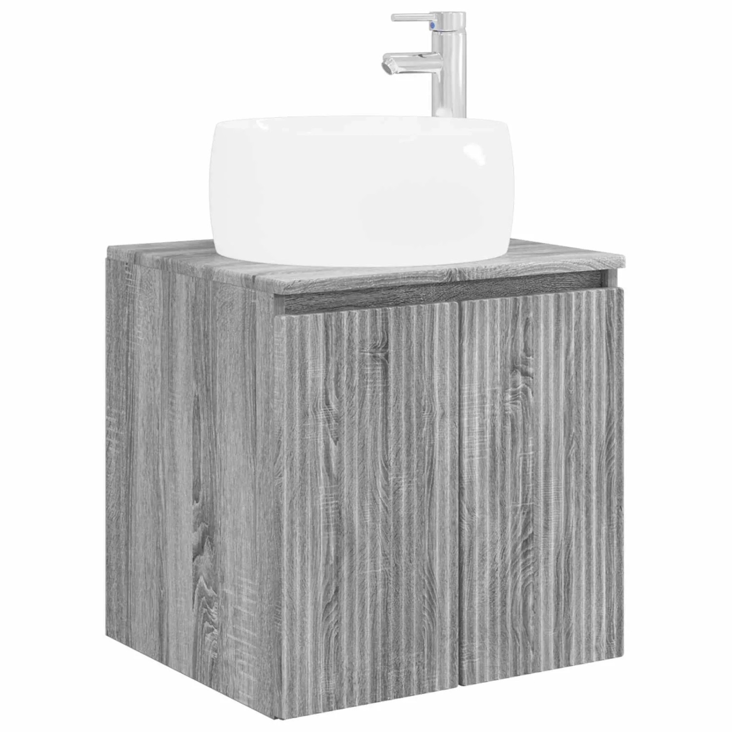 vidaXL Wandmontierte Waschtisch Grau Sonoma 49,5 x 44,5 x 66 cm 890458