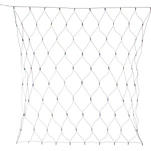 LED-Lichternetz mit 100 bunten LEDs und grünem Kabel, 150 cm lang, für den Außenbereich.