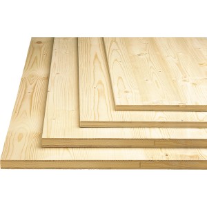 Rettenmeier 3-Schicht Möbelbauplatte aus Fichte/Tanne, 120x60x1,9 cm, für Regale und Möbel.