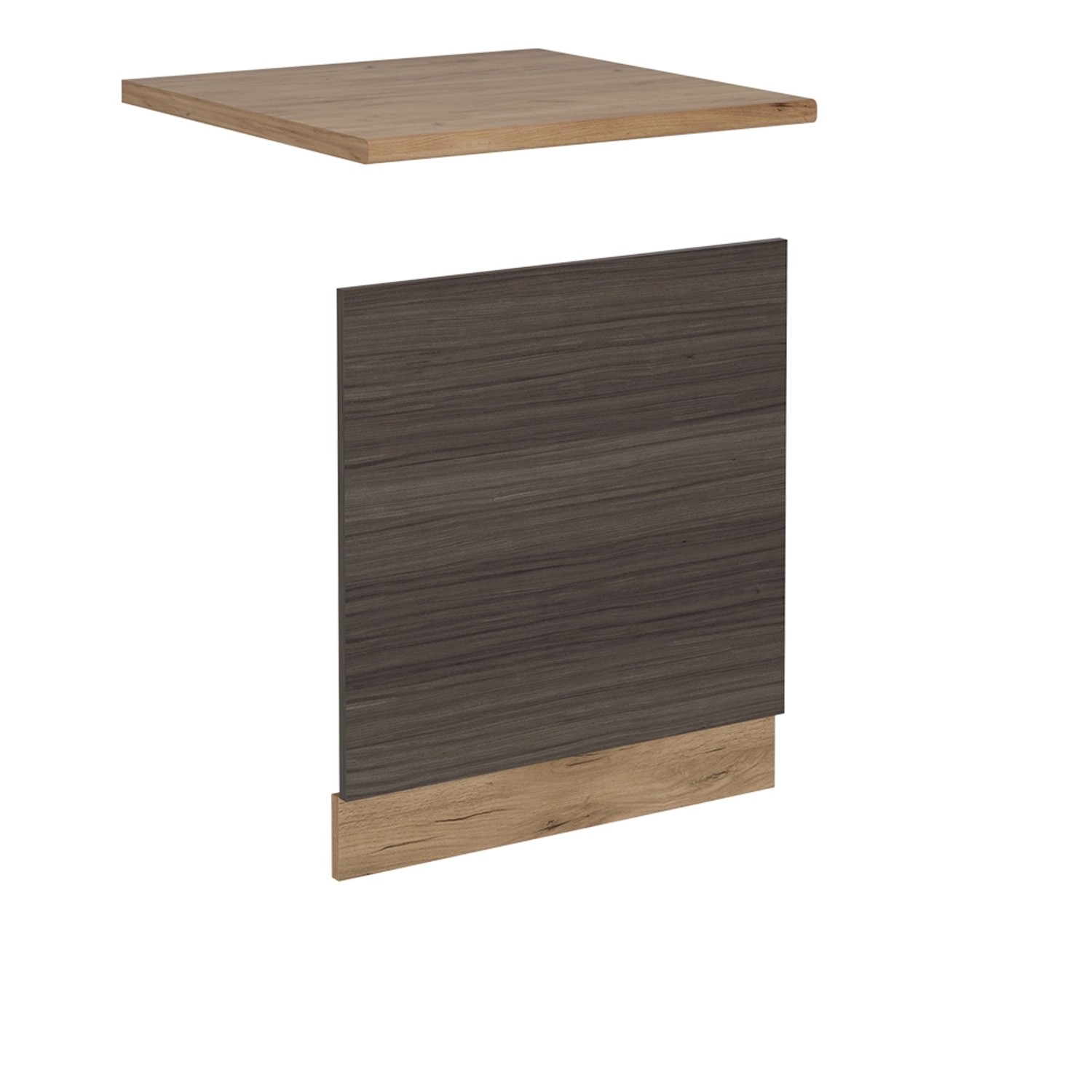 Vicco Frontblende R-Line Geschirrspüler Fronttür Edelgrau 60 cm AP Eiche günstig online kaufen