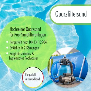 Höfer Chemie Quarzsand für Poolfilter, Körnung 0,71-1,25mm, 40 x 25kg Sack.