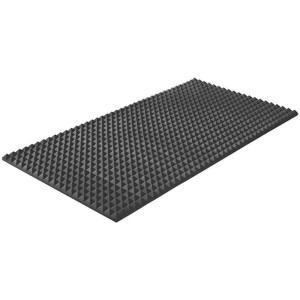 Dunkelgraue Softpur Akupur Pyramidenschaumstoffplatte 1000x2000x30 mm zur Schallisolierung.