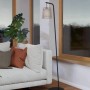 Moderne Eglo Stehleuchte Fattoria, schwarz-braun-weiß, 40W, für Wohnzimmer.