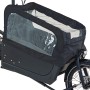Schwarzes Prophete E-Bike Cargo Plus mit Wetterschutzhaube und transparenten Fenstern.