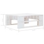 vidaXL Paletten-Lounge-Set: Tisch aus weiß imprägniertem Kiefernholz, 60x60x25 cm. Gartenmöbel.