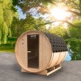 Home Deluxe Fasssauna Lahti Deluxe XL mit Ofen im Garten, Fichtenholz natur.