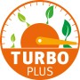 Symbol für Garantia Hochbeet Ergo Quadro Turbo Plus: Orangefarbener Tacho mit Blättern.