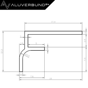 Aluverbund24 300cm Sockelprofil für Alu Verbundplatte Weiß RAL9016