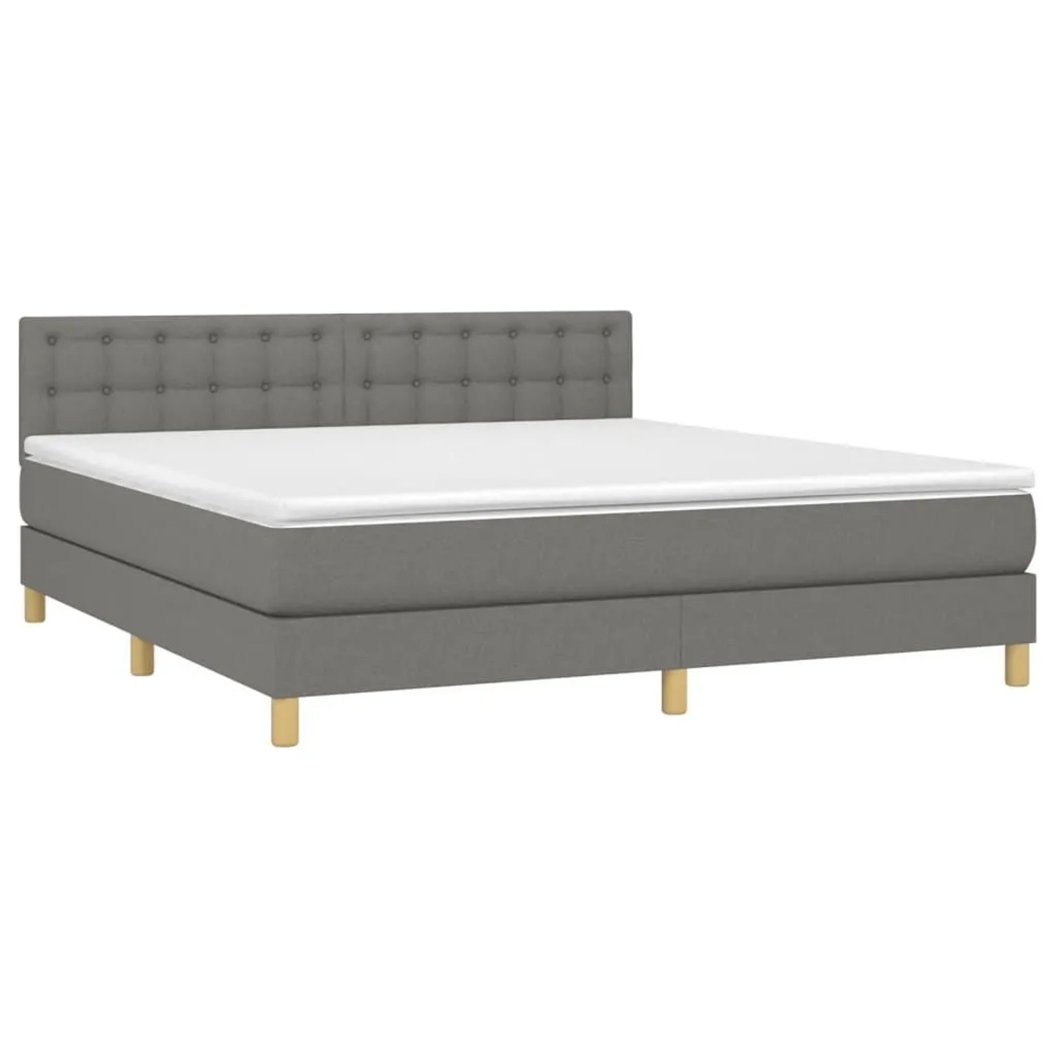 vidaXL Boxspringbett mit Matratze Dunkelgrau 180x200 cm Stoff 3140954 günstig online kaufen