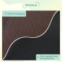 Detailaufnahme: Oxford-Gewebe (braun) und atmungsaktives Netzgewebe (schwarz) des PawHut Hundebetts.