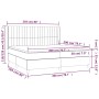 vidaXL Boxspringbett hellgrau 200x200 cm mit Matratze, Stoffbett mit Kopfteil, Größenangaben.