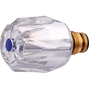 Acrylknauf 21mm mit blauem Oberteil für Armaturen zur Kaltwasserregulierung.