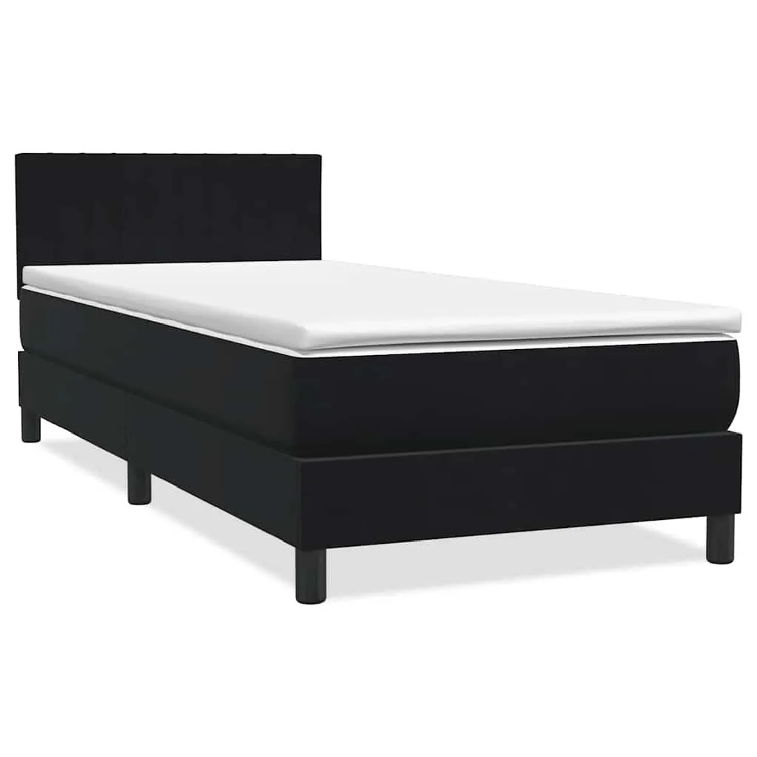 vidaXL Boxspringbett mit Matratze & LED Schwarz 90x210 cm Samt 3317057 günstig online kaufen