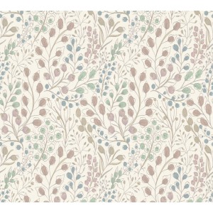 A.S. Création Vliestapete mit Blumenmuster in Weiß und Rosa.