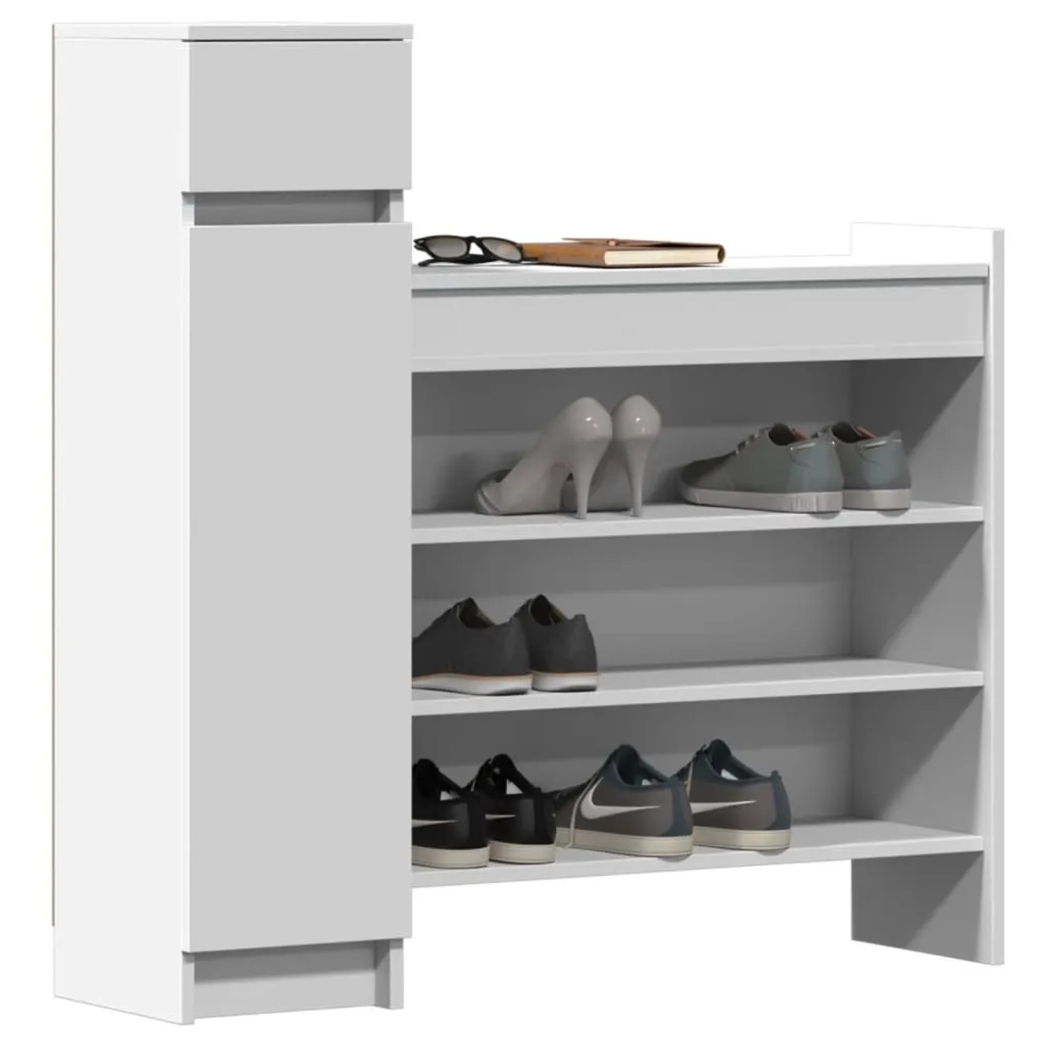 vidaXL Schuhschrank Weiß 100,5x28x100 cm Holzwerkstoff 840422_4