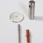 Rundstabkonsole V2A Edelstahl Set mit Wandhalterung (75mm) und Schraube für Handläufe.