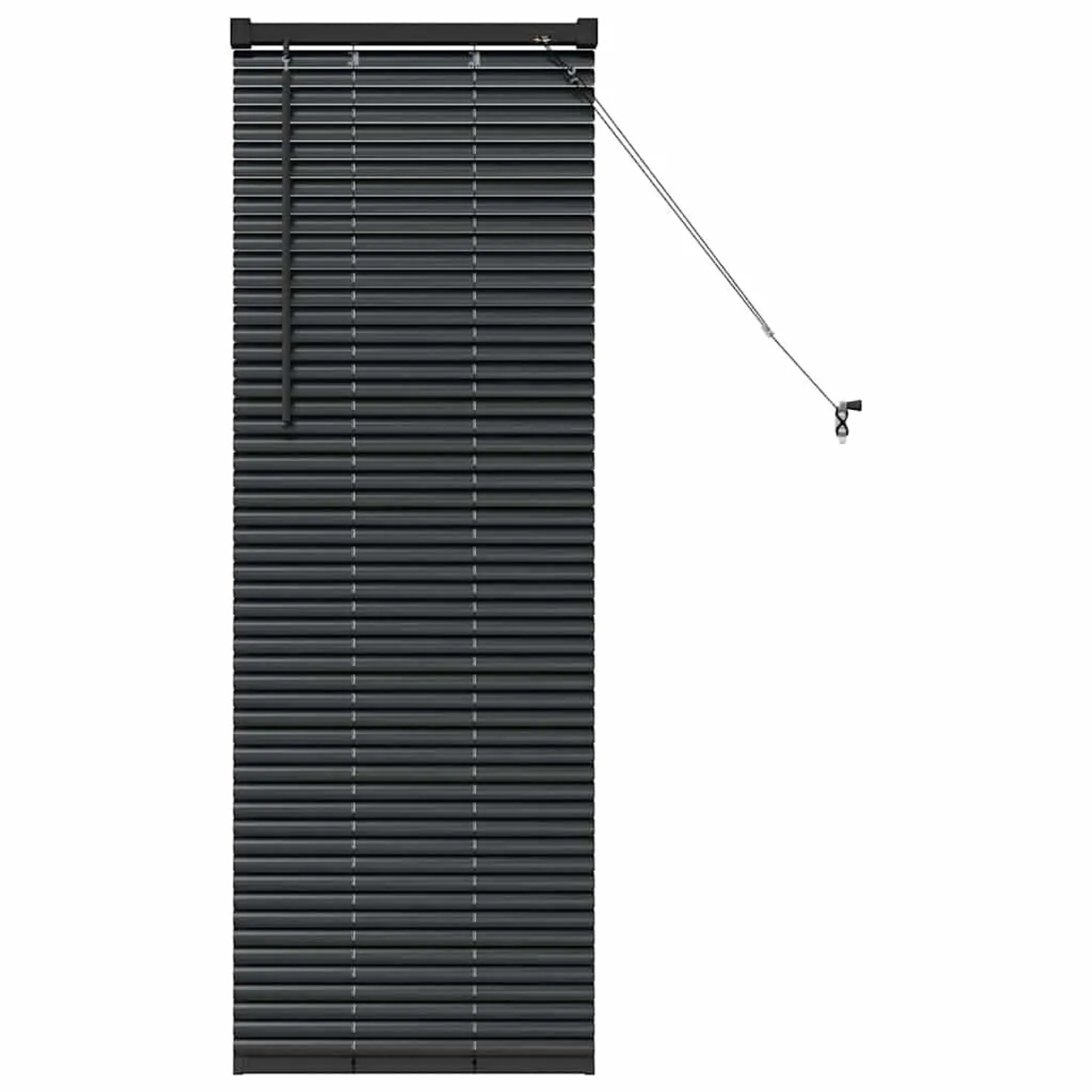 vidaXL Balkenjalousien mit Vorhängen Schwarz 130 x 40 cm Aluminium 42006110 günstig online kaufen