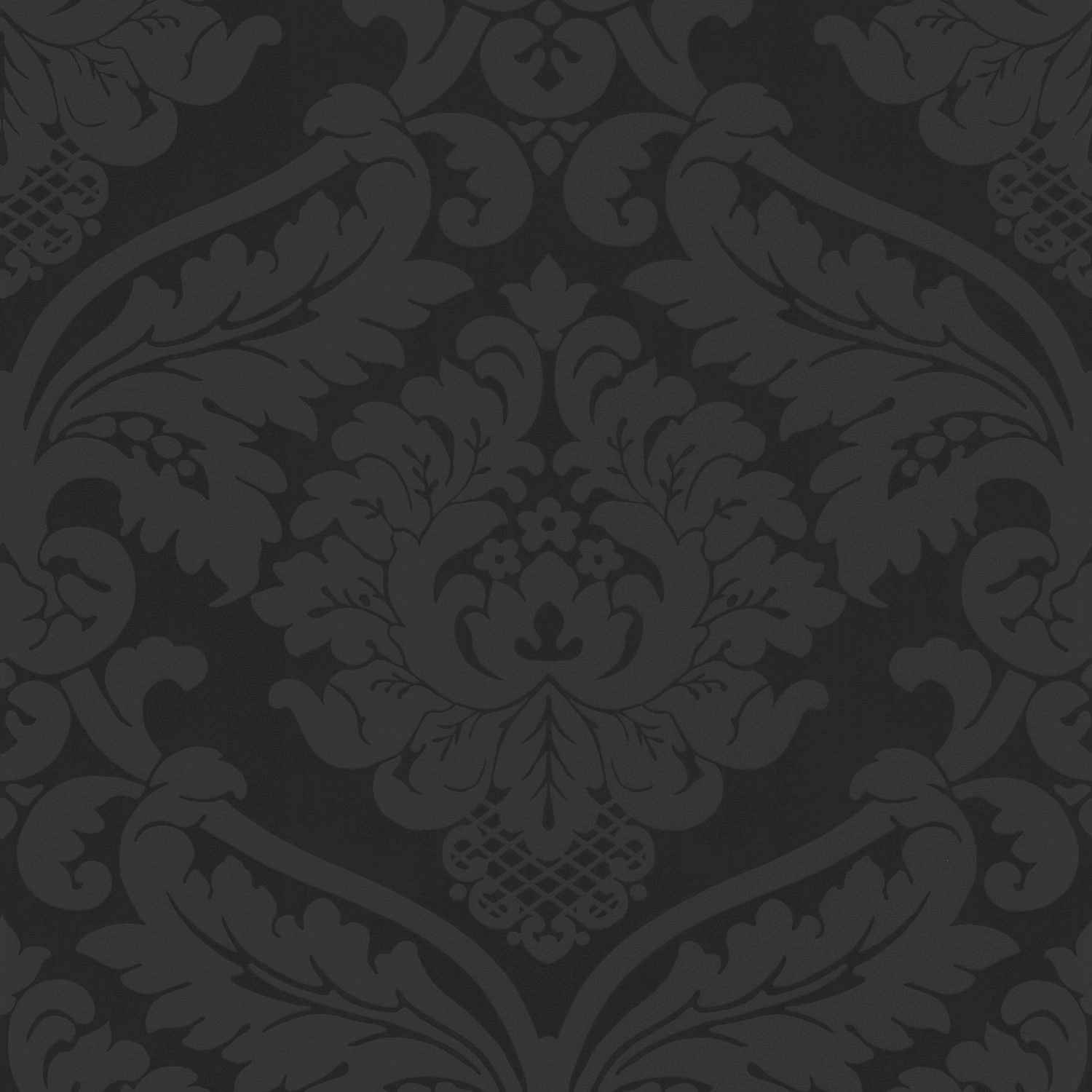 PROFHOME 552631-GU Barock Tapete Ornament Matt Schwarz 0,53 m x 10,05 m 5,3 günstig online kaufen