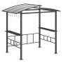 Costway Grillpavillon mit Dach, Seitenregalen und Haken in Schwarz.