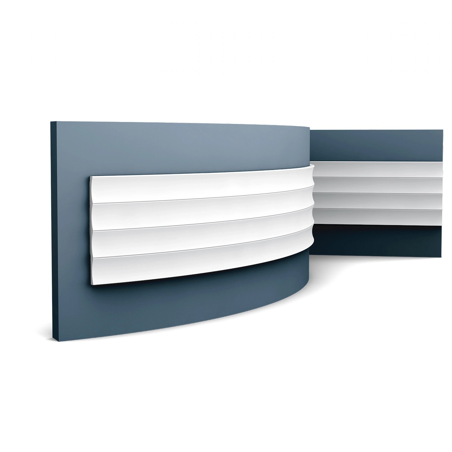 ORAC DECOR W114F MODERN VALLEY XL Flexibles 3D Wandpaneel Zierelement 2 m 200 cm x 1,5 cm x 25 cm Weiß