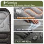 Sekey Deckenschlafsack Anthrazit: Details zu Steppung, Füllung, Innen- und Außenmaterial des Schlafsacks.
