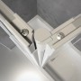 Detailaufnahme: Schulte Badewannenaufsatz, 3-teilig, faltbar, Alu-Natur, Echtglas klar.
