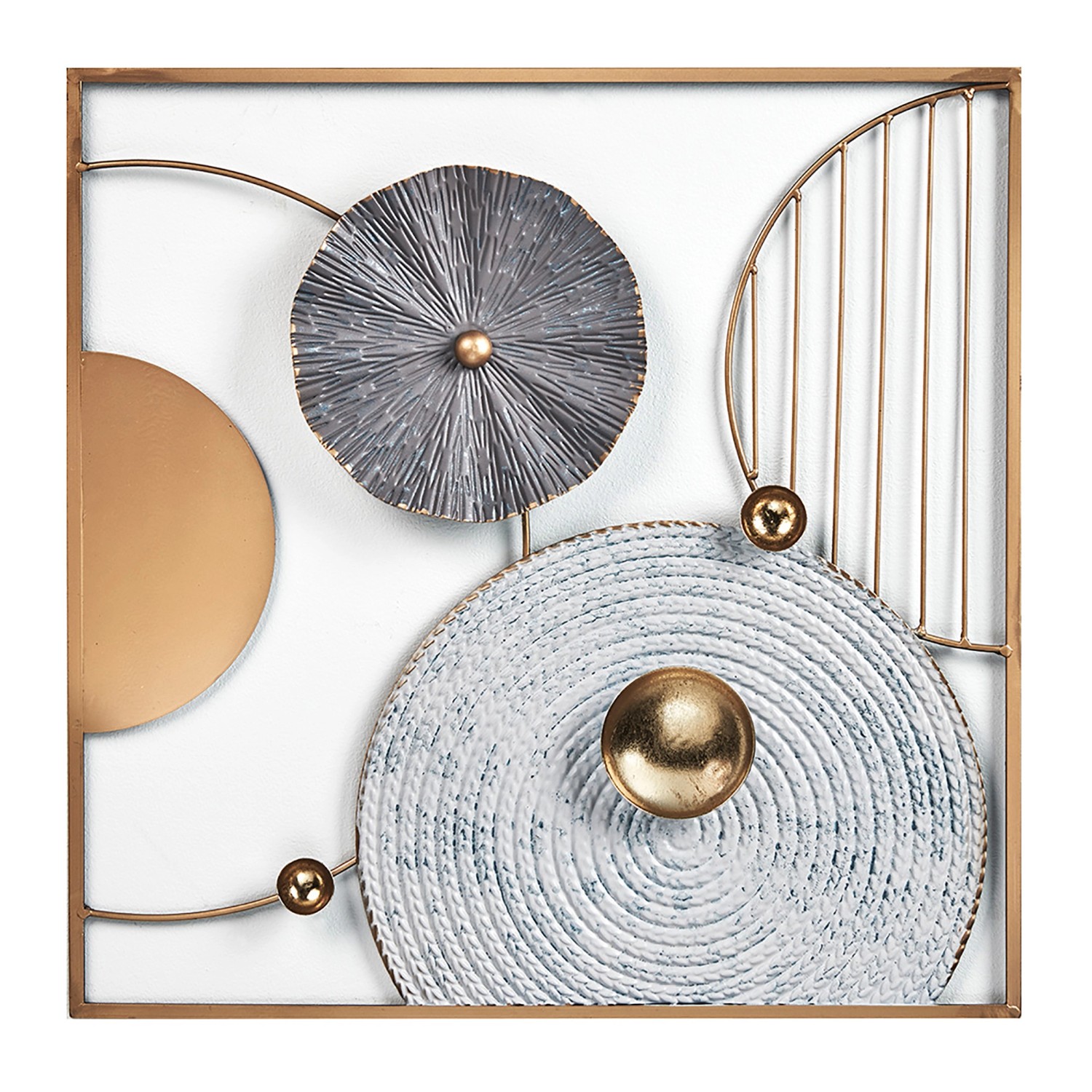 Kobolo Wandbild Metallbild Wanddeko DALIO Metall Gold Kreise günstig online kaufen