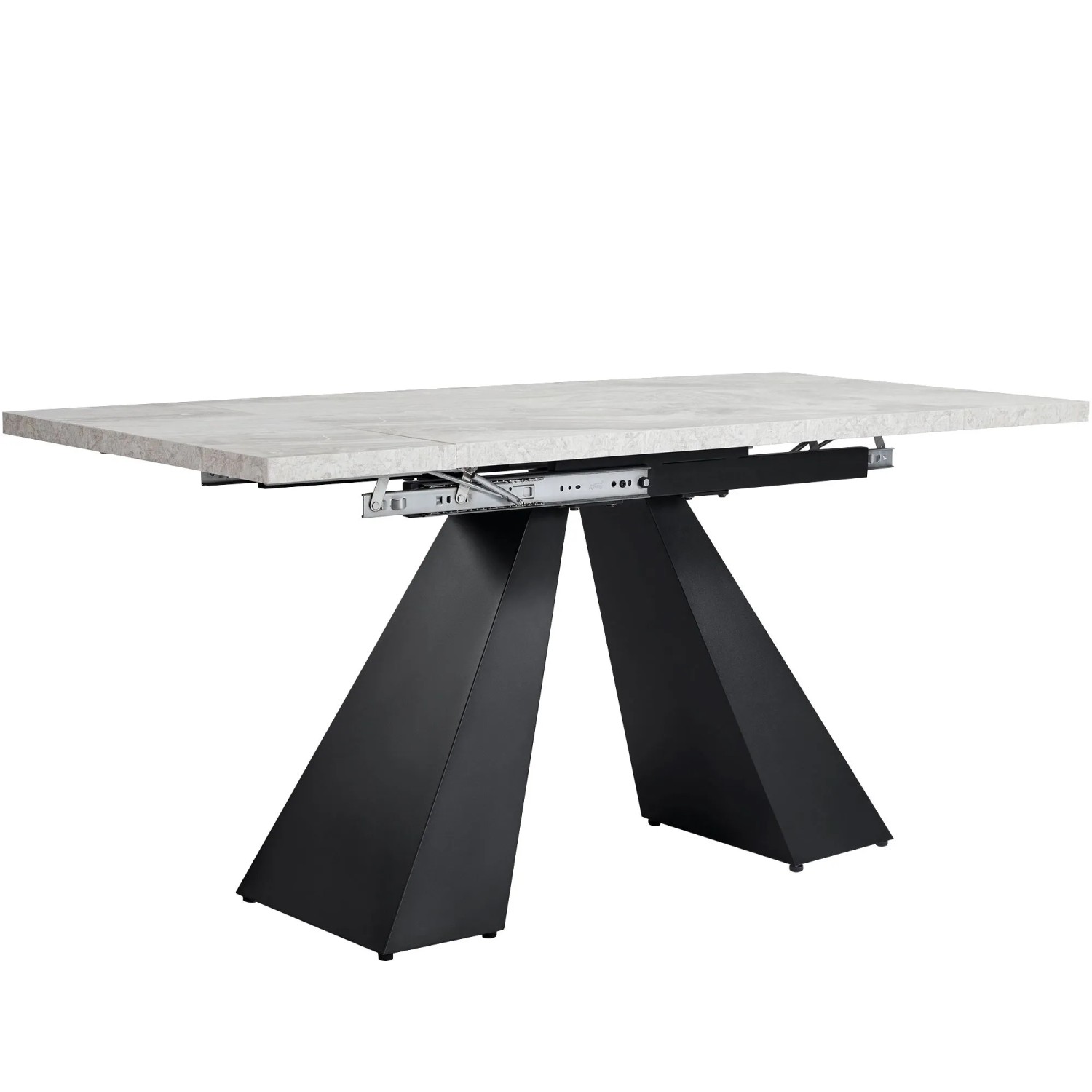 Merax Ausziehbarer Esstisch 99-159x74cm  Säulengestell  Grau